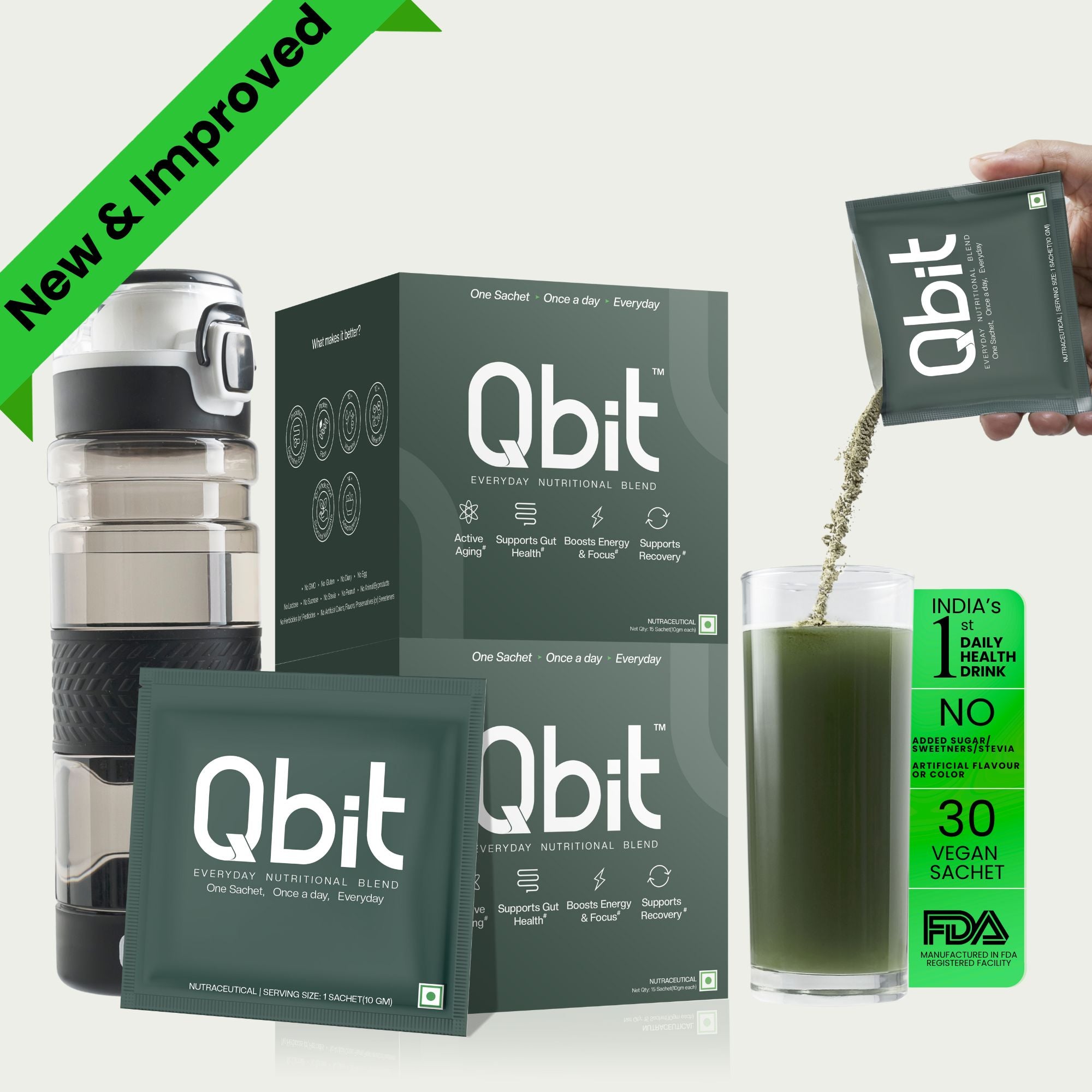 Qbit daily health nutritional drink - all in one supplement