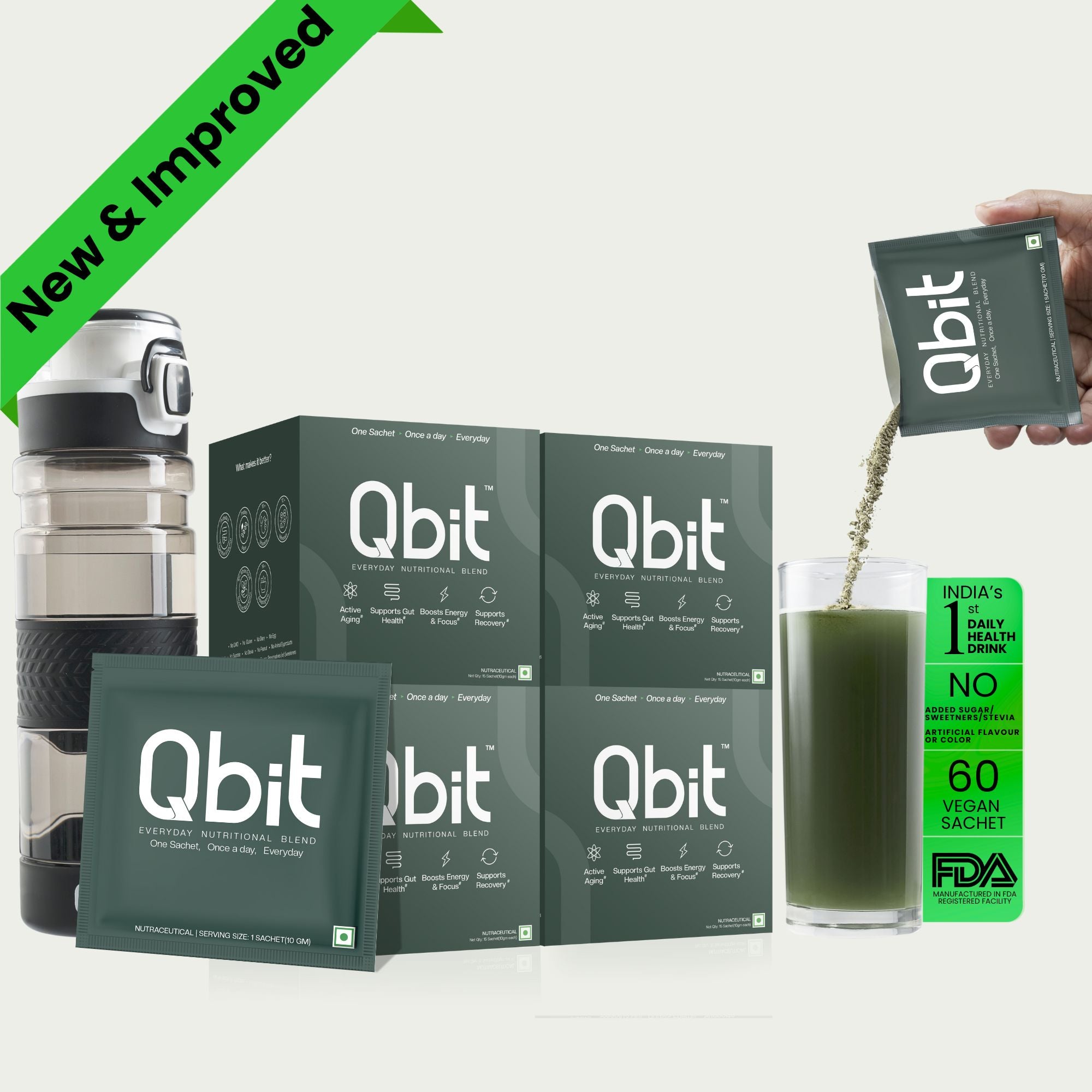 Qbit daily health nutritional drink - all in one supplement