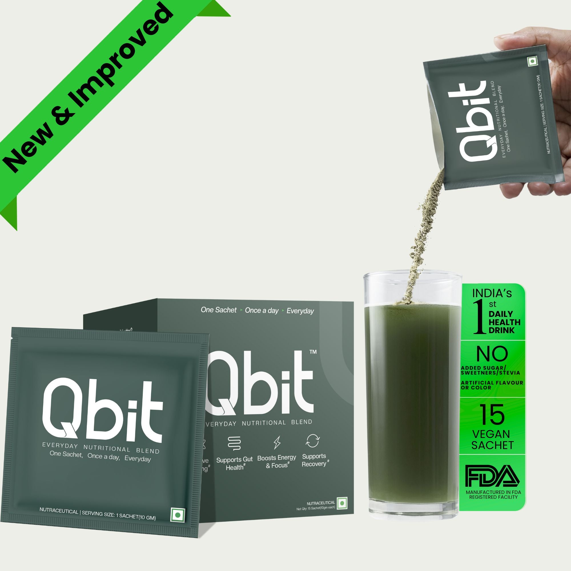 Qbit daily health nutritional drink - all in one supplement